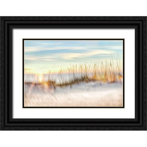 Sunset Beach Walk  Black Ornate Wood Framed Art Print with Double Matting by Connolly, Karin