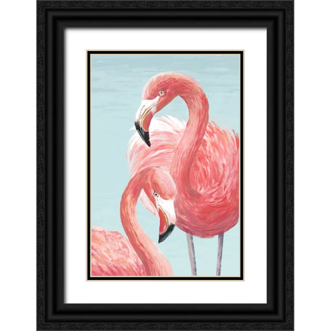 Majestic Flamingos Black Ornate Wood Framed Art Print with Double Matting by Jacob Q