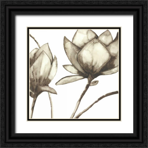 Magnolia II Black Ornate Wood Framed Art Print with Double Matting by Hendrick, Cathy