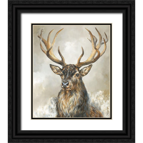 Deer Hart  Black Ornate Wood Framed Art Print with Double Matting by Perejogina, Dina