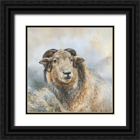 Herdwick Sheep Black Ornate Wood Framed Art Print with Double Matting by Perejogina, Dina