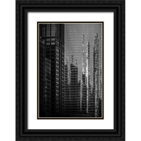 Chicago Reflections  Black Ornate Wood Framed Art Print with Double Matting by Kirshner, Dmitry