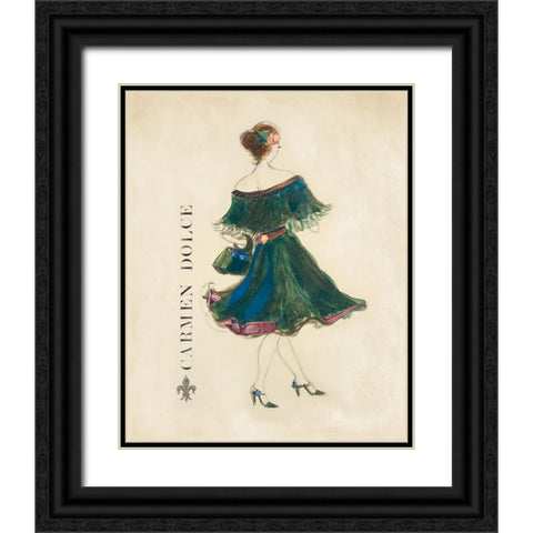 Galmour Collection Black Ornate Wood Framed Art Print with Double Matting by Dolce, Cameron