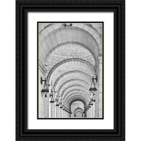 Union Station Arches Black Ornate Wood Framed Art Print with Double Matting by Stein, Daniel