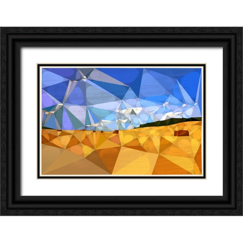 Broad View Blue II Black Ornate Wood Framed Art Print with Double Matting by Varrasso, Enrico