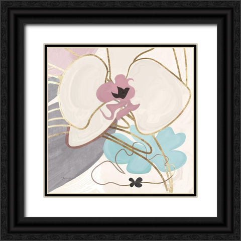 Tender Orchid I Black Ornate Wood Framed Art Print with Double Matting by Evelia