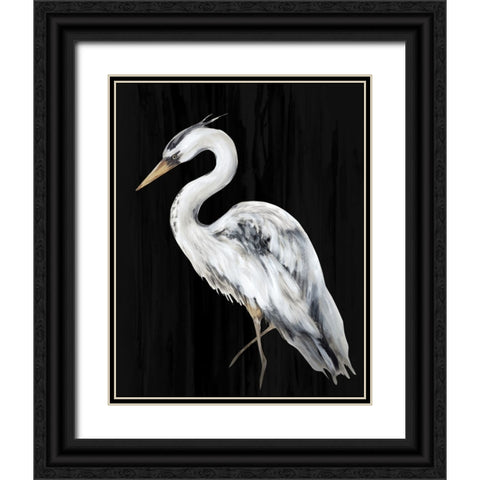 River Heron II Black Ornate Wood Framed Art Print with Double Matting by Watts, Eva