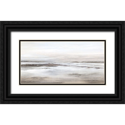 Foggy Beach Black Ornate Wood Framed Art Print with Double Matting by Watts, Eva