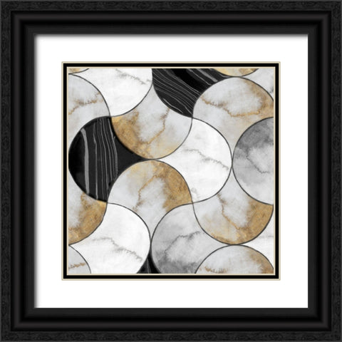 Lux Tiles  Black Ornate Wood Framed Art Print with Double Matting by Watts, Eva