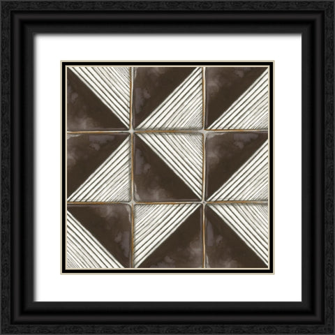 Square Tiles II  Black Ornate Wood Framed Art Print with Double Matting by Watts, Eva