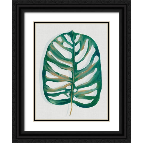 Modern Tropic Leaf I  Black Ornate Wood Framed Art Print with Double Matting by Watts, Eva