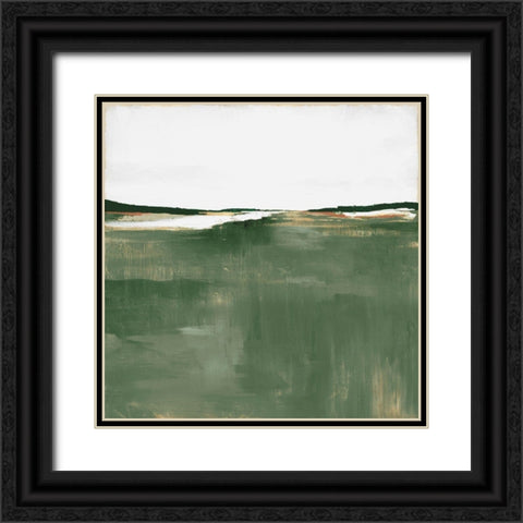 Green Sea  Black Ornate Wood Framed Art Print with Double Matting by Isabelle Z