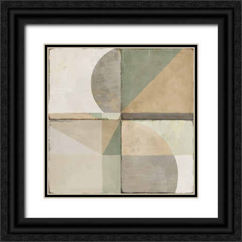 Green Tile II  Black Ornate Wood Framed Art Print with Double Matting by Isabelle Z