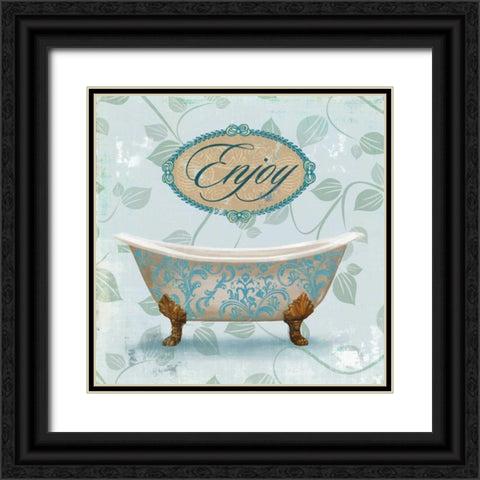 Enjoy Bath Black Ornate Wood Framed Art Print with Double Matting by Fontaine, Drako