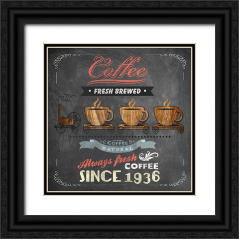 Coffee Board II Black Ornate Wood Framed Art Print with Double Matting by Fontaine, Drako