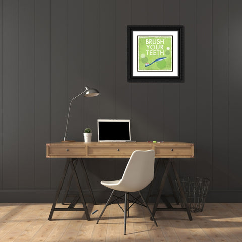 Brush your Teeth Black Ornate Wood Framed Art Print with Double Matting by Fontaine, Drako