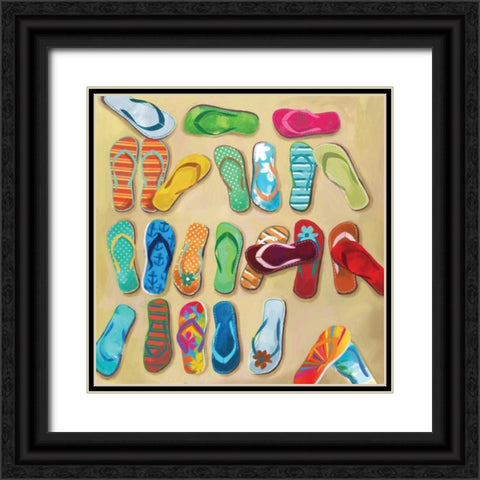 Flip Flops I Black Ornate Wood Framed Art Print with Double Matting by Fontaine, Drako