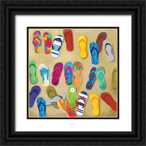 Flip Flops II Black Ornate Wood Framed Art Print with Double Matting by Fontaine, Drako