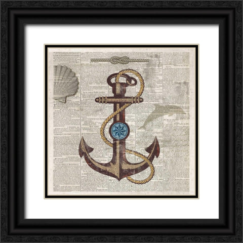 Nautical Collection I - Mini Black Ornate Wood Framed Art Print with Double Matting by Fontaine, Drako