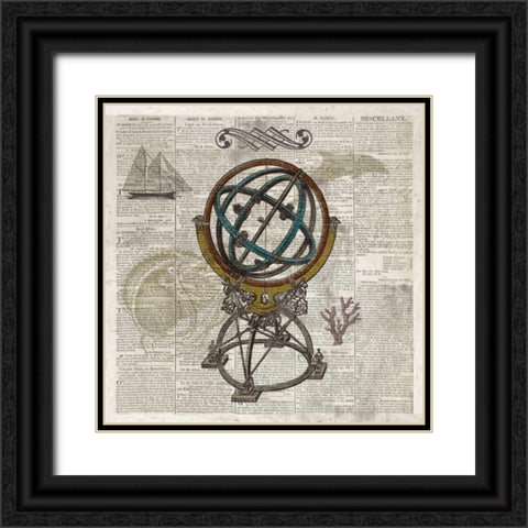 Nautical Collection III - Mini Black Ornate Wood Framed Art Print with Double Matting by Fontaine, Drako