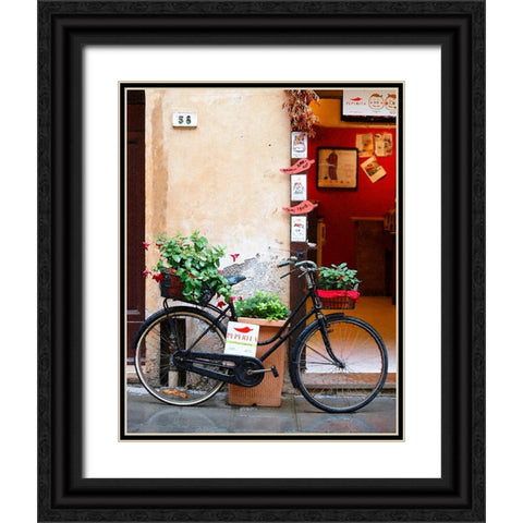 Bicyclette Black Ornate Wood Framed Art Print with Double Matting by Wilson, Gerry