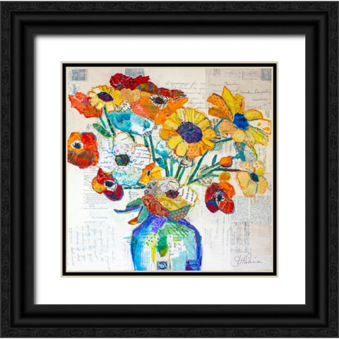 Blooming Happiness II Black Ornate Wood Framed Art Print with Double Matting by St Hilaire, Elizabeth