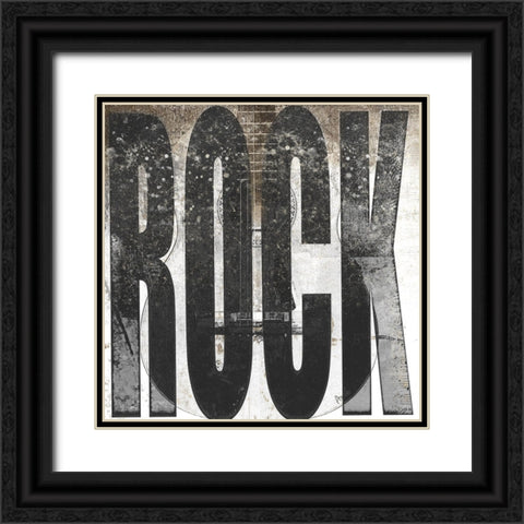 Rock Black Ornate Wood Framed Art Print with Double Matting by Smith, Karen