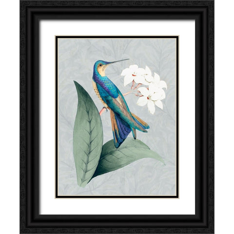 Bird and Bloom I Black Ornate Wood Framed Art Print with Double Matting by Smith, Karen