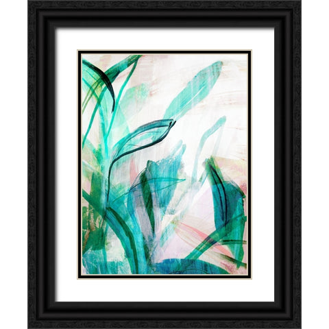 Green Graffiti I Black Ornate Wood Framed Art Print with Double Matting by Bainbridge, Hope