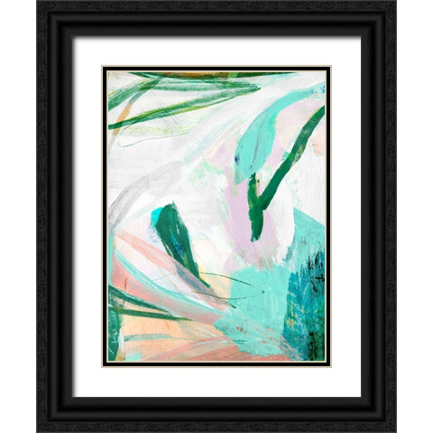Green Graffiti II  Black Ornate Wood Framed Art Print with Double Matting by Bainbridge, Hope