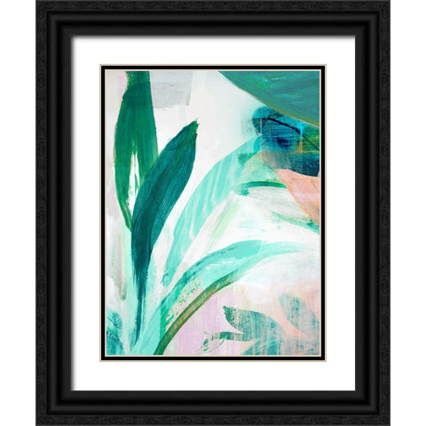 Green Graffiti III  Black Ornate Wood Framed Art Print with Double Matting by Bainbridge, Hope