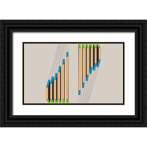 True Blue Shift  Black Ornate Wood Framed Art Print with Double Matting by Hauanio, Sandi