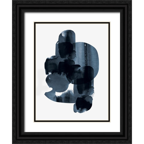 Shimmering Black II Black Ornate Wood Framed Art Print with Double Matting by Hogan, Aoibhne