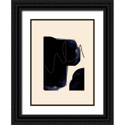 Blobs of Black IÂ  Black Ornate Wood Framed Art Print with Double Matting by Hogan, Aoibhne
