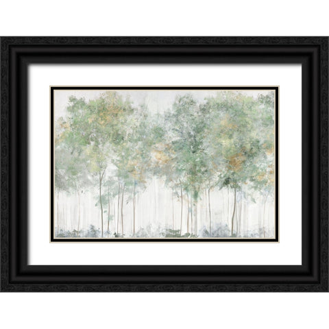 Green Wonderland  Black Ornate Wood Framed Art Print with Double Matting by Ian C