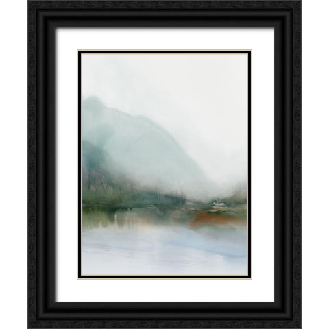 Sapphire Lake I  Black Ornate Wood Framed Art Print with Double Matting by Ian C