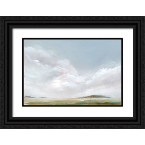 Rolling Pink Clouds Black Ornate Wood Framed Art Print with Double Matting by Ian C
