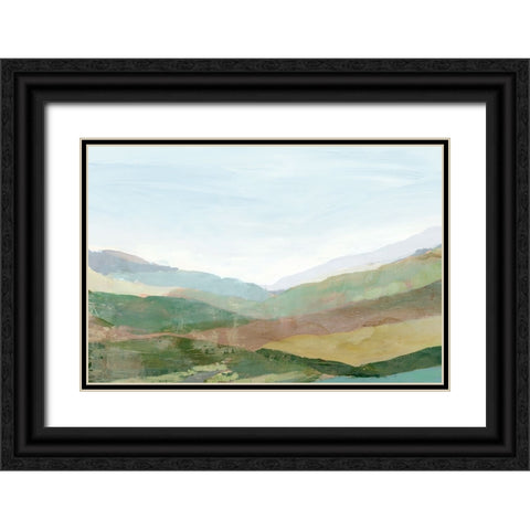 Colourful Plains I Black Ornate Wood Framed Art Print with Double Matting by Ian C