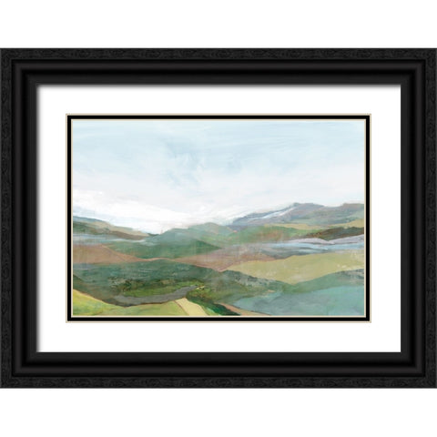 Colourful Plains II Black Ornate Wood Framed Art Print with Double Matting by Ian C