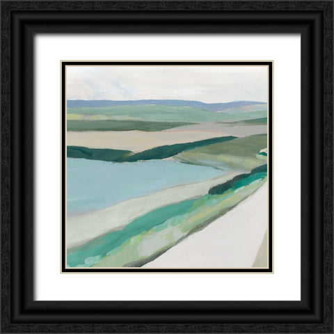 Fields of Green I Black Ornate Wood Framed Art Print with Double Matting by Ian C
