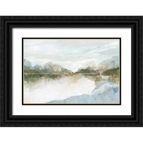 Lakefront Haven Black Ornate Wood Framed Art Print with Double Matting by Ian C