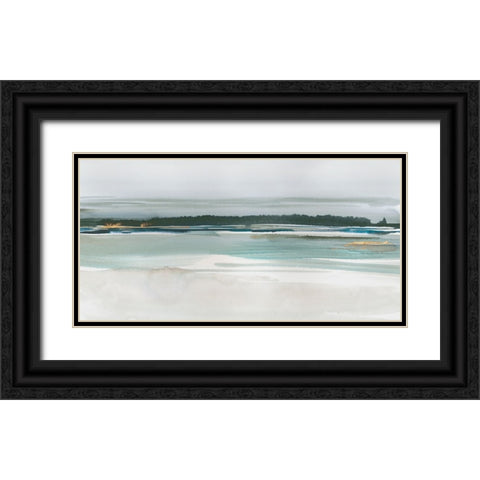 Serenity by the Lake Black Ornate Wood Framed Art Print with Double Matting by Ian C