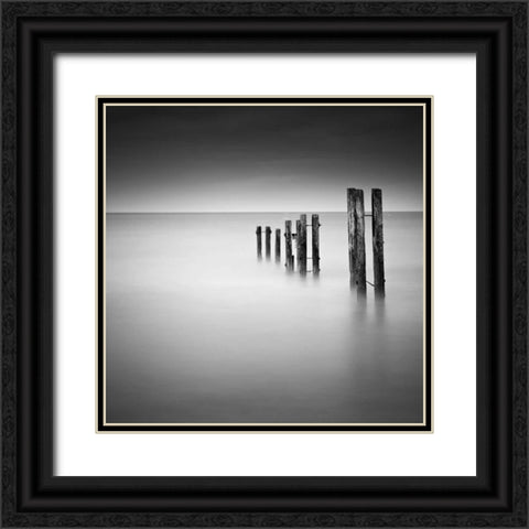 Breakers Whitley Bay Black Ornate Wood Framed Art Print with Double Matting by Barber, Ian