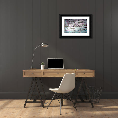 Flowers in the Creek Black Ornate Wood Framed Art Print with Double Matting by Valner, Jessica