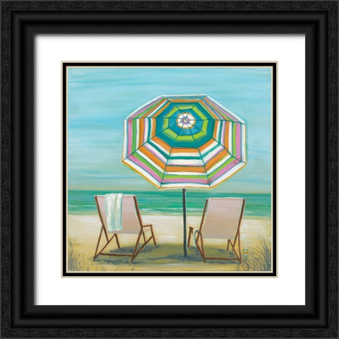 Two by the Sea I Black Ornate Wood Framed Art Print with Double Matting by Joy, Julie