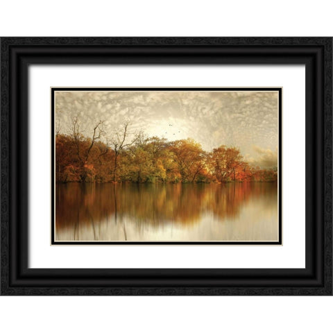 Floating Foliage Black Ornate Wood Framed Art Print with Double Matting by Jenney, Jessica