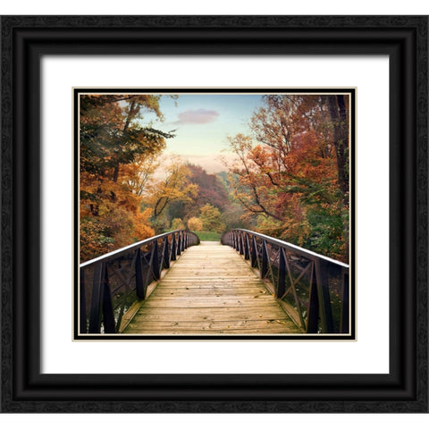 Autumn Encounter Black Ornate Wood Framed Art Print with Double Matting by Jenney, Jessica