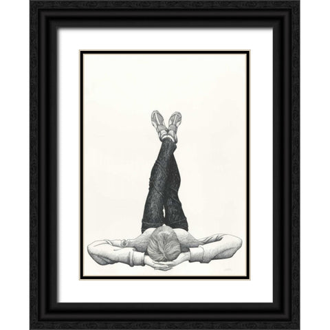 Resting Black Ornate Wood Framed Art Print with Double Matting by JOEL