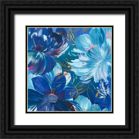 Midnight Floral II Black Ornate Wood Framed Art Print with Double Matting by Jensen, Asia