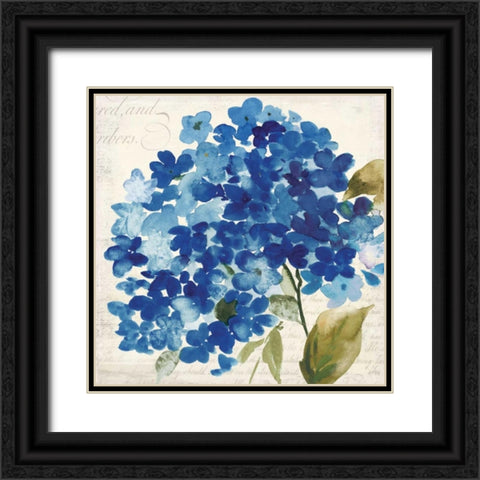 Hampton Hydrangea II Black Ornate Wood Framed Art Print with Double Matting by Jensen, Asia